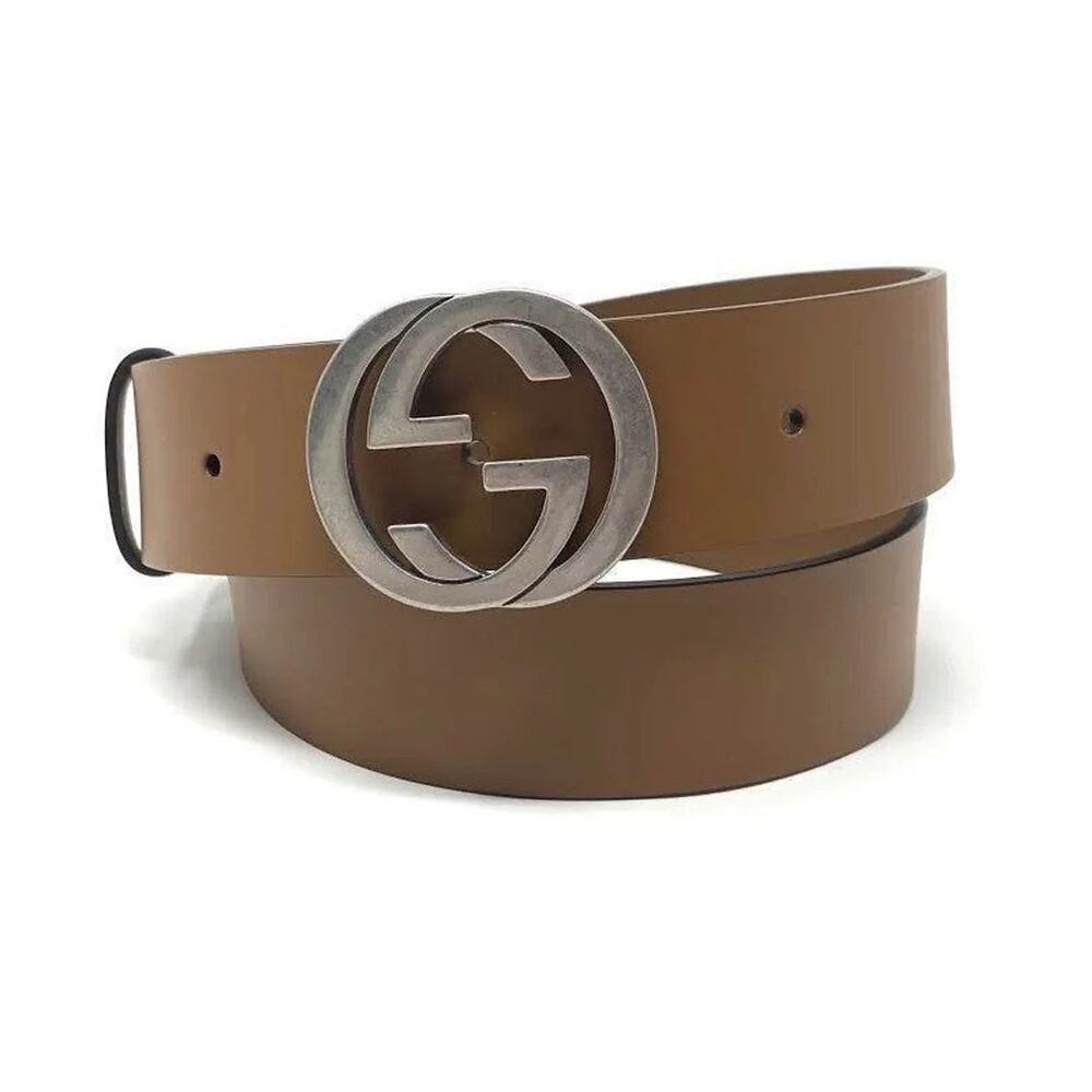 Gucci Men Interlocking GG Logo Brown Belt 85/34